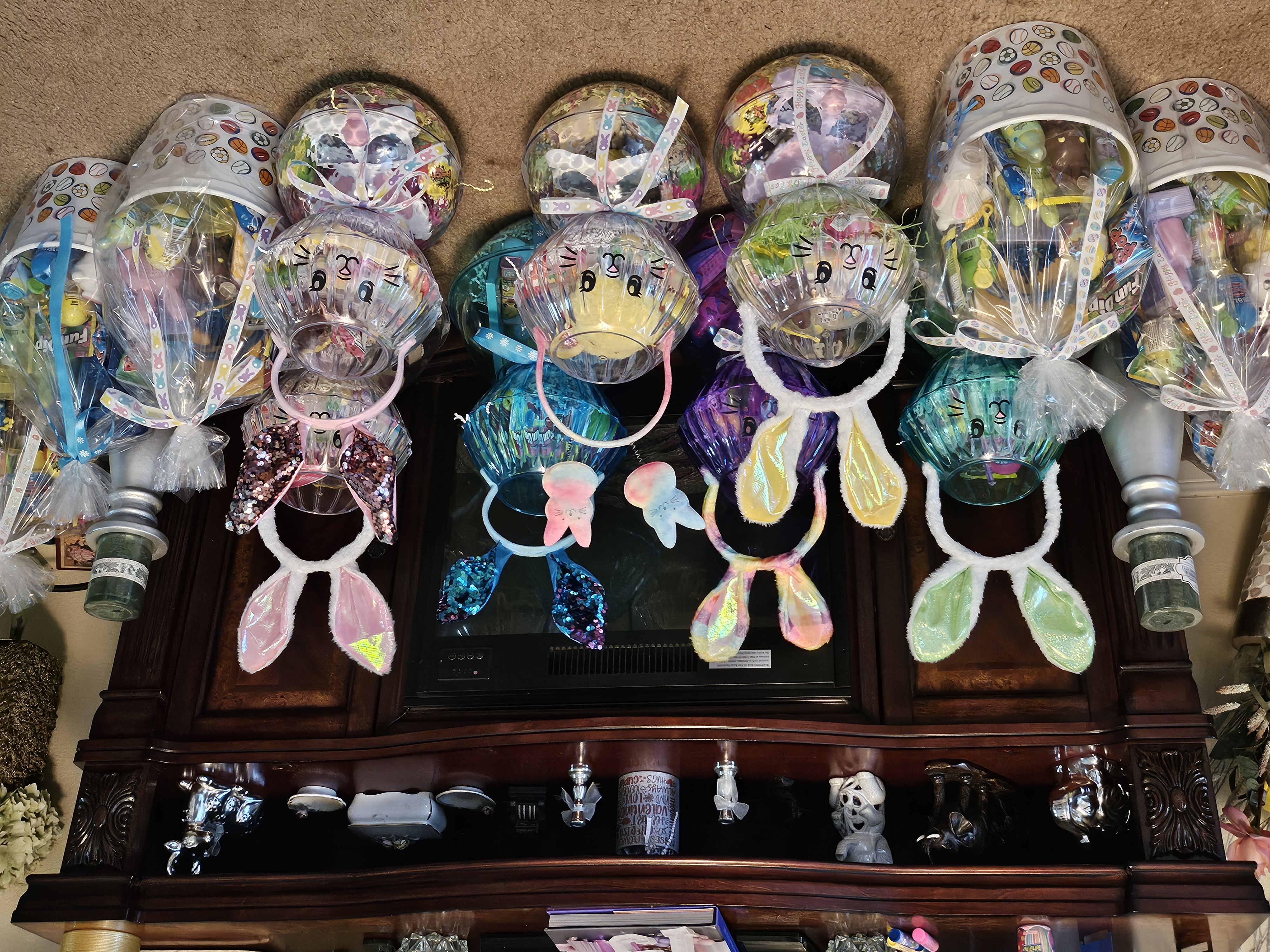 Luxurious gift basket with Christian-themed items and golden accents